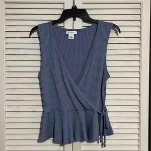 dressy blue tank, size large